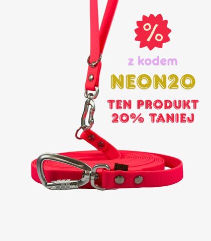 Linka treningowa Hexa wodoodporna - jaskraworóżowa