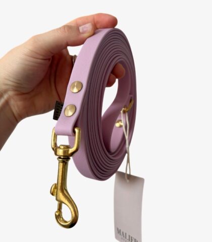 Smycz wodoodporna PVC gładka jasnofioletowa 5 metrów